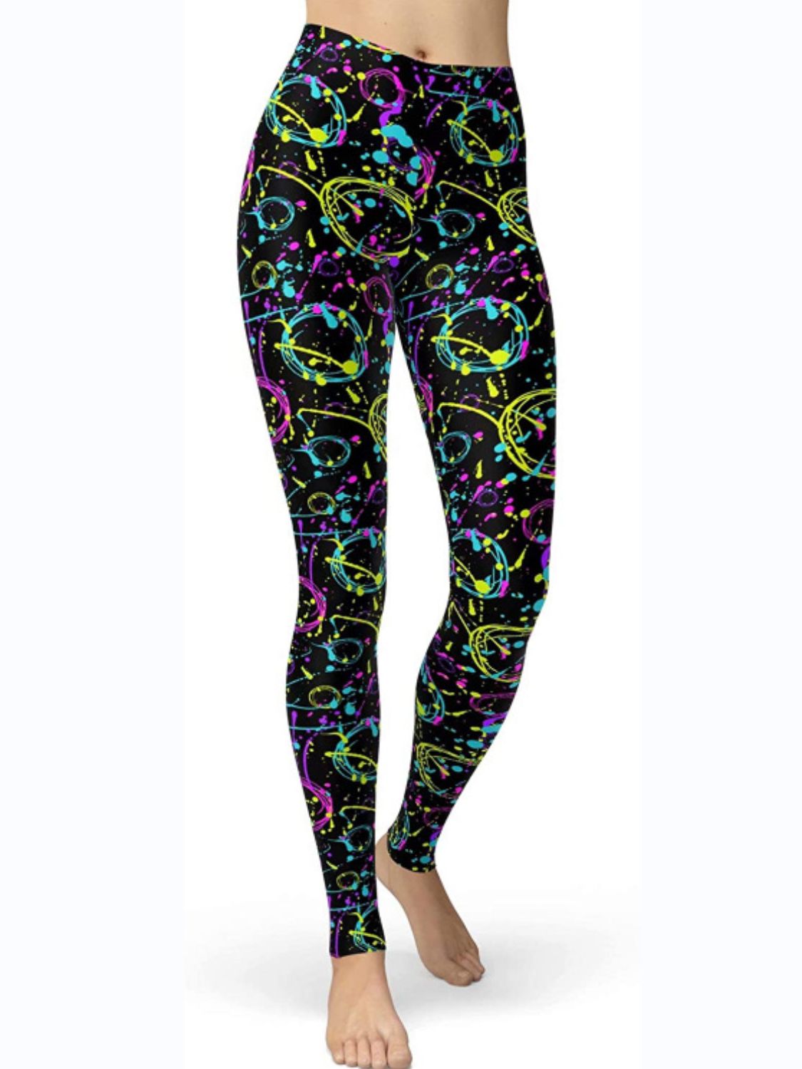 Abstract Print High Waist Active Leggings