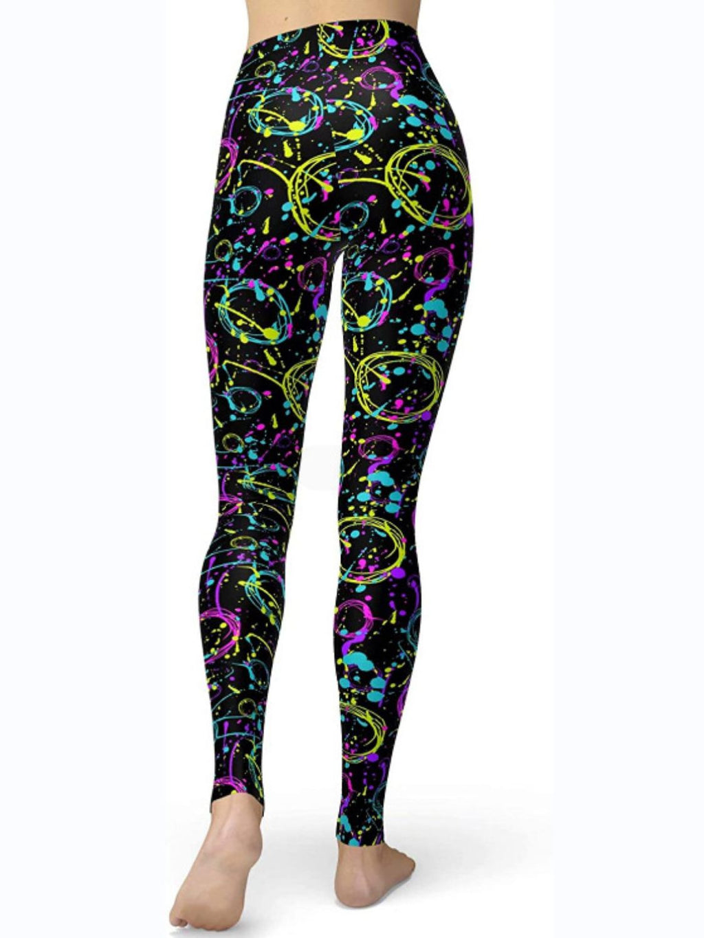 Abstract Print High Waist Active Leggings