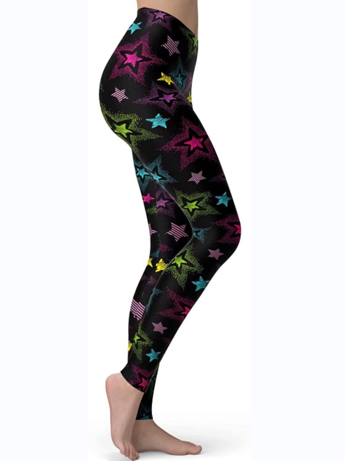 Abstract Print High Waist Active Leggings